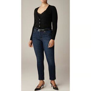 J. Crew High Rise Slim Taper Jeans in Blue Women's 30 Dark Wash Denim Stretch